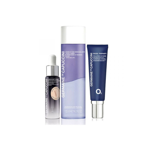 Set Golden Hours Excel Therapy O2 Pollution Germaine de Capuccini Defense Emulsion 